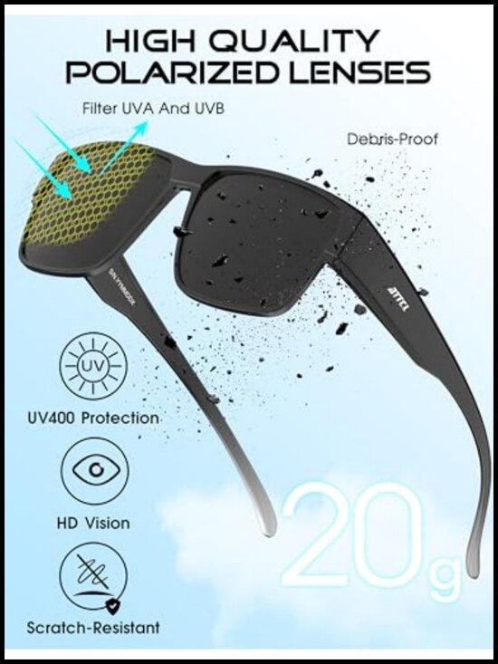 Polarized Fit Over Sunglasses UV400 Driving Lightweight TR90 Frame main image 4